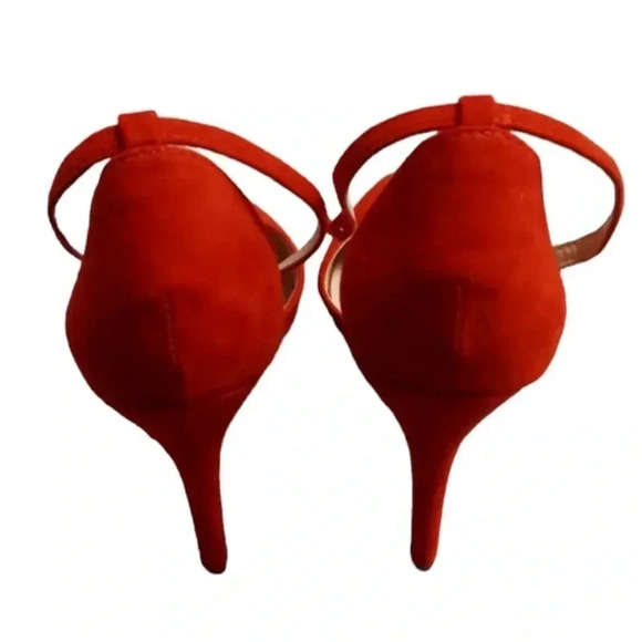 Dream Pairs Red Strappy Closed Pointed Toe  High Heels Size 8.5 - Picture 6 of 12